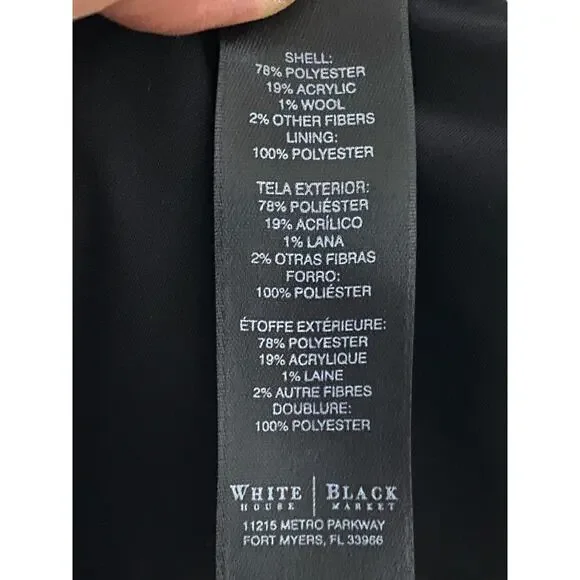 WHBM Black White Abstract Knee Length Pencil Skirt 4 Career Sophisticated Modest - Picture 7 of 8